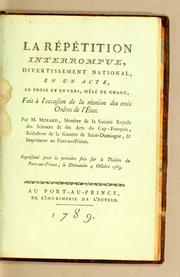 Cover of La répétition interrompue by Mozard M.