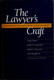 Front cover of The lawyer's craft by Cathy Glaser