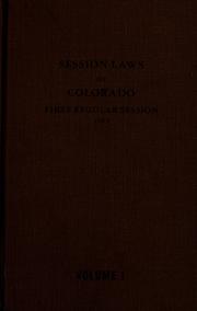 Front cover of Laws passed at the first regular session of the Fifty-Fourth General Assembly of the State of Colorado by Colorado.