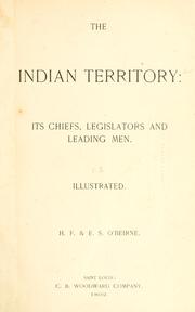 Cover of Leaders and leading men of the Indian Territory by H. F. O'Beirne