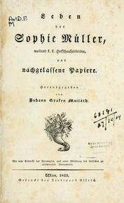 Front cover of Leben der Sophie Müller by Mailáth, János Nepomuk Jozsef gróf
