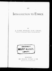 Front cover of An introduction to ethics by J. Clark Murray