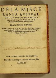 Front cover of Primera parte de la miscelanea austral by Diego Dávalos y Figueroa