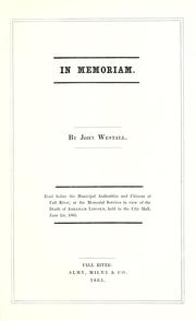 Cover of In memoriam by John Westall