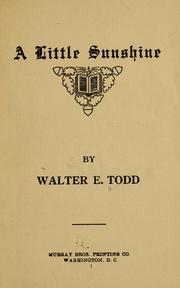 Cover of A Little Sunshine by Walter E. Todd