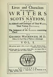 Front cover of The lives and characters of the most eminent writers of the Scots nation by Mackenzie, George