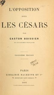 Front cover of L' opposition sous les Césars by Boissier, Gaston