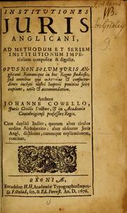 Front cover of Institutiones juris Anglicani by Cowell, John