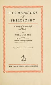 Front cover of The Mansions of Philosophy by Will Durant