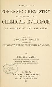 Front cover of A manual of forensic chemistry by William C. Jago
