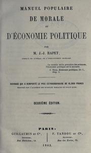 Cover of Manuel populaire de morale et d'économie politique by Jean Jacques Rapet