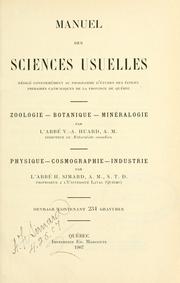 Cover of Manuel des sciences usuelles by V.-A Huard