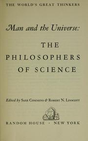 Cover of Man and the universe by Saxe Commins