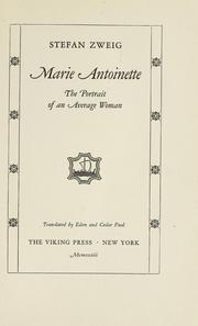 Front cover of Marie Antoinette by Stefan Zweig