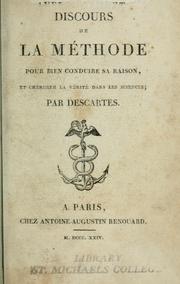Front cover of Discours de la méthode pour bien conduire sa raison, et chercher la vérité dans les sciences by René Descartes