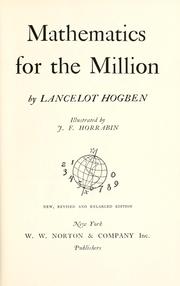 Front cover of Mathematics for the million. by Lancelot Thomas Hogben