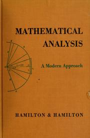 Cover of Mathematical analysis by Walter T. Hamilton