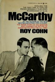 Cover of McCarthy by Roy M. Cohn