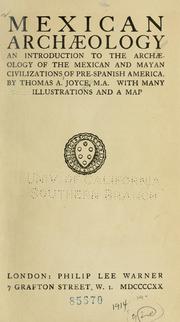 Cover of Mexican archæology by Thomas Athol Joyce