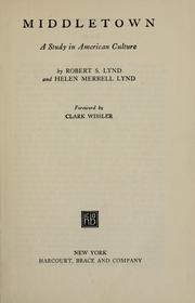 Cover of Middletown by Robert Staughton Lynd