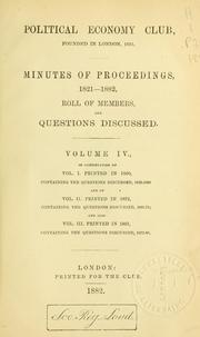 Front cover of Minutes of proceedings, 1821-1882 by Political Economy Club of London.