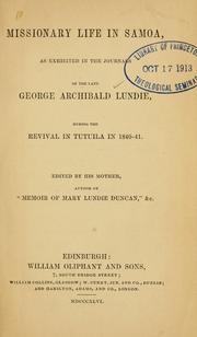 Front cover of Missionary life in Samoa by George Archibald Lundie