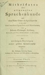 Front cover of Mithridates by Johann Christoph Adelung