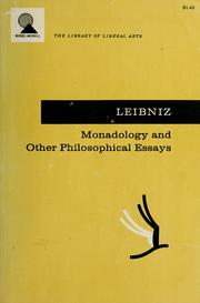 Cover of Monadology and other philosophical essays by Gottfried Wilhelm Leibniz