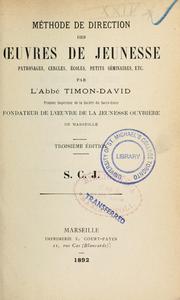 Front cover of Méthode de direction des oeuvres de jeunesse by Joseph Marie Timon-David
