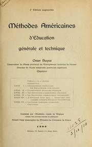Cover of Méthodes américaines d'éducation générale et technique by Omer Buyse