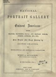 Cover of National portrait gallery of eminent Americans by Evert A. Duyckinck