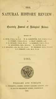 Front cover of The natural history review by Unknown