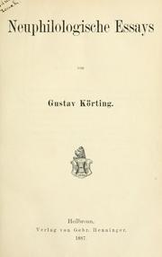 Front cover of Neuphilologische essays by Gustav Körting