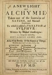 Front cover of A new light of alchymie by Micha Sedziwój