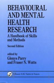 Front cover of Behavioural And Mental Health Research by Glenys Parry