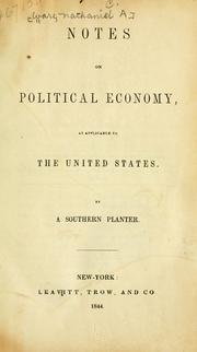 Front cover of Notes on political economy by Ware, Nathaniel A.