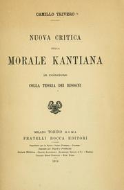 Cover of Nuova critica della morale Kantiana in relazione colla teoria dei bisogni by Camillo Trivero