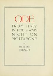 Front cover of Ode from Italy in time of war by Herbert Trench