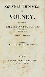 Cover of Oeuvres choisies de Volney by Constantin-François Volney