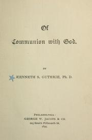 Front cover of Of communion with God by Kenneth Sylvan Guthrie