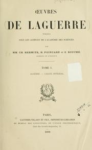 Cover of Oeuvres de Laguerre, publiées sous les auspices de l'Académie des sciences par Ch. Hermite [et al.] by Edmond Nicolas Laguerre