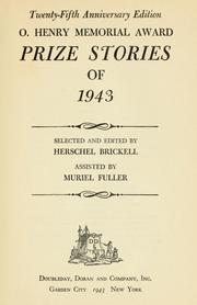 Front cover of O. Henry memorial award prize stories of 1943 by Herschel Brickell