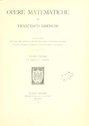 Cover of Opere matematiche by Brioschi, Francesco