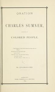 Front cover of Oration on Charles Sumner, addressed to colored people by Evangeline.