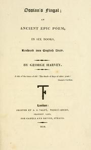 Cover of Ossian's Fingal by James Macpherson