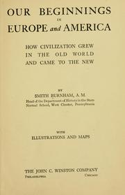 Cover of Our beginnings in Europe and America by Smith Burnham