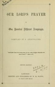 Cover of Our Lord's Prayer in one hundred different languages by S. Apostolides