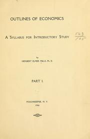 Front cover of Outlines of economics by Mills, Herbert Elmer