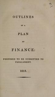 Front cover of Outlines of a plan of finance by Nicholas Vansittart