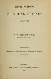 Front cover of High school physical science:  part 2. by F. W. Merchant